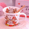 Kawaii Stick Squirrel Chinic Duck Mickey Ceramic Water Cup Cup Cup Coffee Cup Gift Box with a spoon