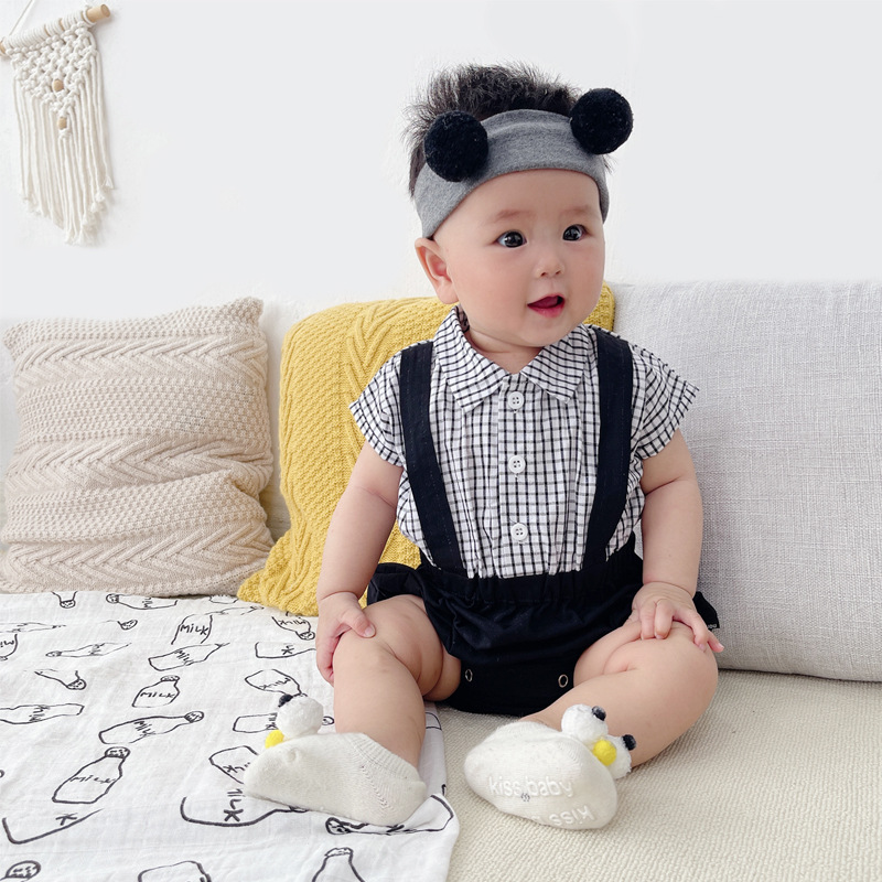 Male baby one-piece garment Summer wear Short sleeved suit Thin section baby The age of clothes summer Romper Bodysuit