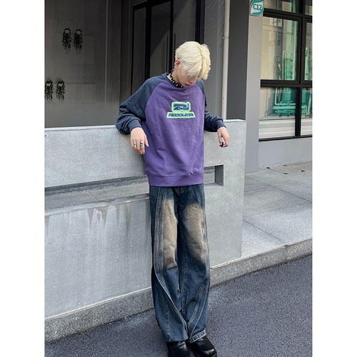 Vintage High Street Men's Summer Thin Straight Leg American Style Blue Retro Fashion Casual Slim Fit Loose Wide Leg Jeans
