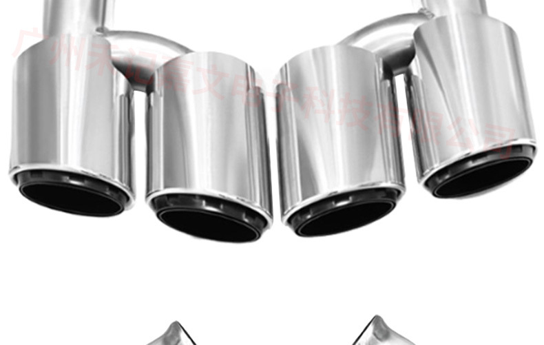 Suitable for Porsche Cayenne 15-17 Exhaust Pipe Three-Layer Gts Modified Stainless Steel Round Tail Throat Muffler Tail Mouth