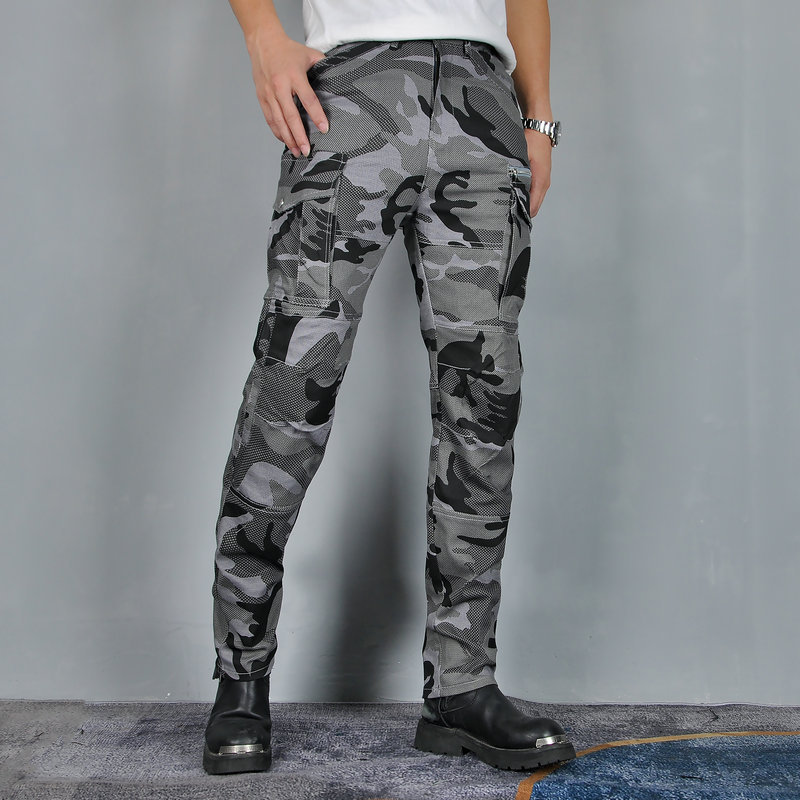 VOLERO motocicleta montar pantalones hombres multi-bolsa camuflaje transpirable herramientas casual motocicleta anti-caída pantalones de silicona equipo de protección