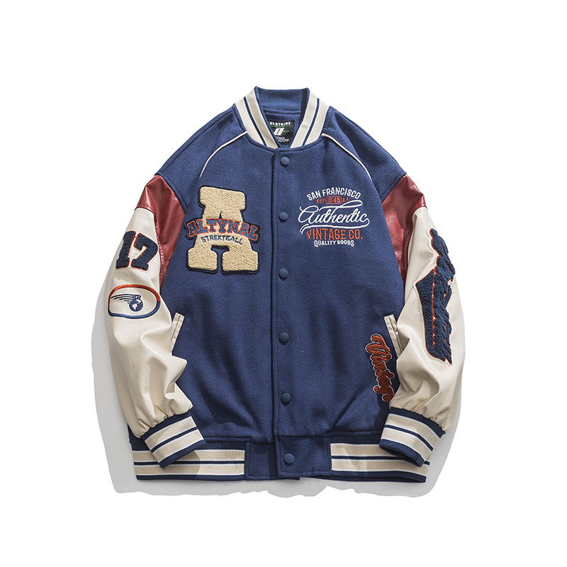 American trendy baseball suit spring and autumn, bf style embroidered jacket for men in street loose_voghion.com