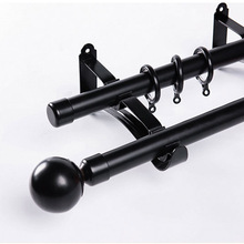 艺术罗马杆白色顶装侧装客厅卧室铝合金窗帘杆加厚静音杆成品