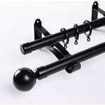 艺术罗马杆白色顶装侧装客厅卧室铝合金窗帘杆加厚静音杆成品