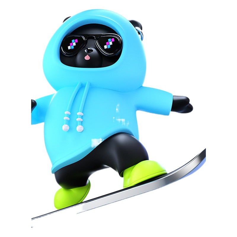 Suministros para automóviles Skateboard Bear Adornos para automóviles de dibujos animados Adornos para osos en movimiento Adornos para interiores de automóviles