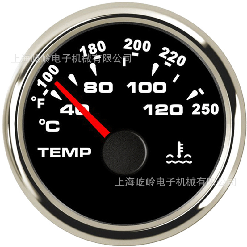 Backlight, ELING automobile instrument - silver-edge-black-background-pointer-2