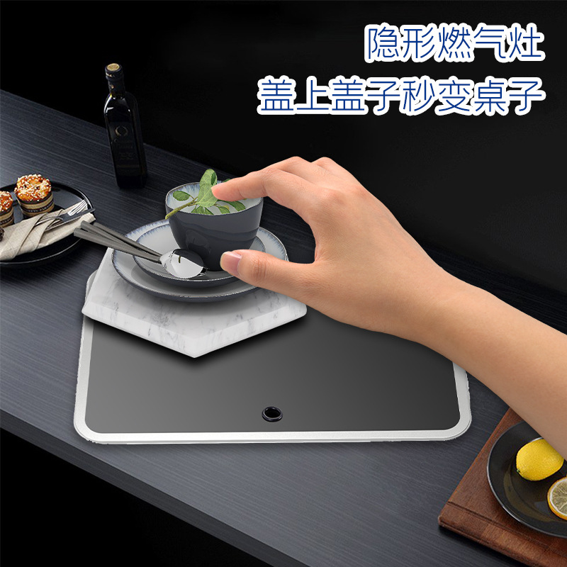 Estufa de gas de acero inoxidable para yate de RV para apartamento pequeño con tapa de vidrio templado con lavabo Estufa de un solo ojo GR-933