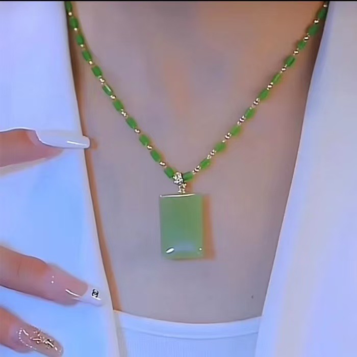 Peaceful Pendant Necklace for Men and Women, Chinese Style Retro Fortune Pendant Versatile Clavicle Chain Accessory for Live Supply