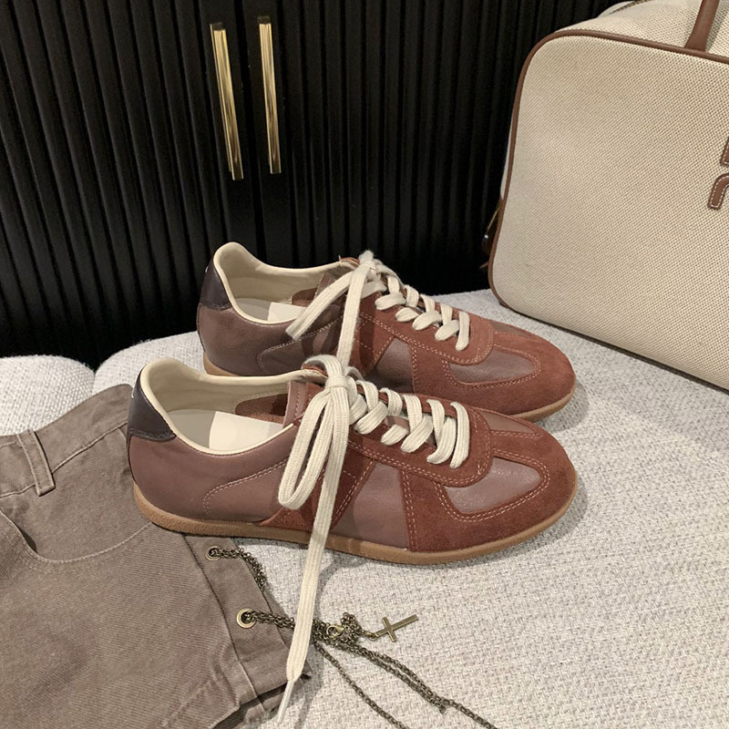 First-layer Cowhide Soft-soled Retro German Training Shoes For Women,...