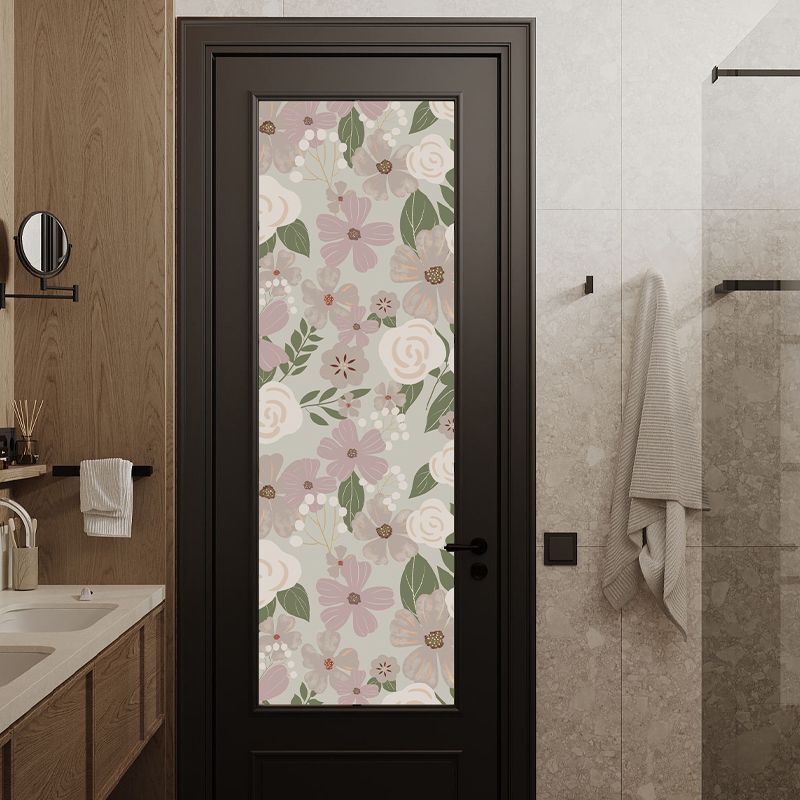 Creative Door Stickers Waterproof Bathroom Door Renovation Kitchen Glass Door Anti-Privacy Film Art Wallpaper Self-Adhesive Thickeneding