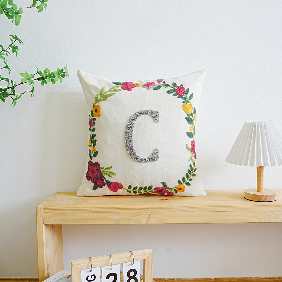 Letras transfronterizas personalizadas toallas bordadas almohada cubierta de sofá sala de estar almohada cubierta de respaldo cubierta de alta calidad sin núcleo