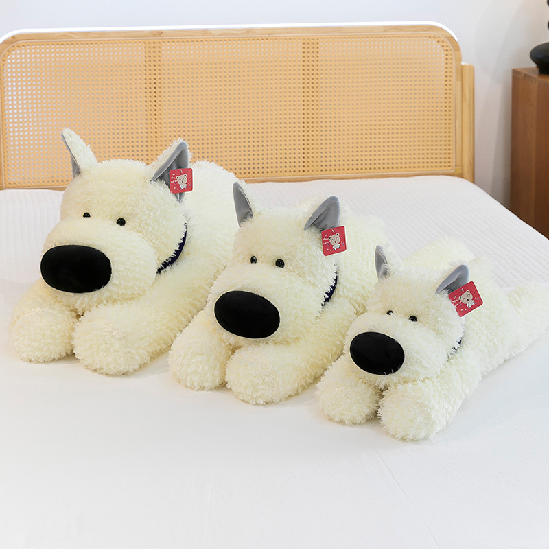 Cute Cartoon West Highland Plush Toy Cartoon Back Shark Cute Pet Dog Doll Children's Sleeping Cloth Doll