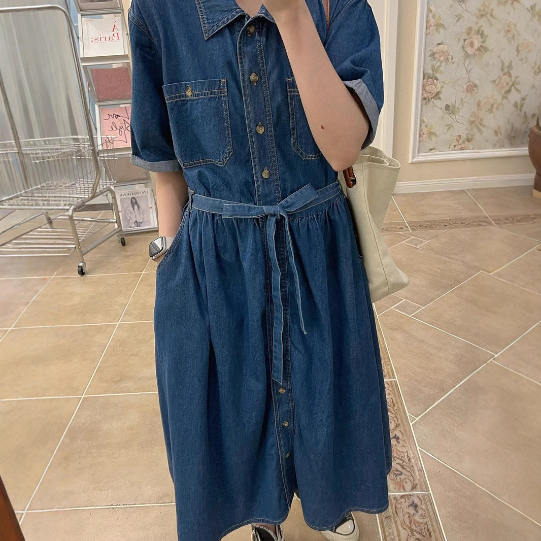 Summer long denim dress