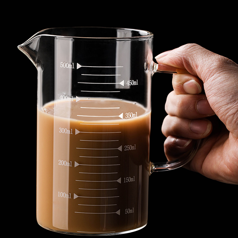 Baking heat-resistant glass scale measuring cup with handle Milk Cup high temperature resistant transparent measuring cup microwave oven heating