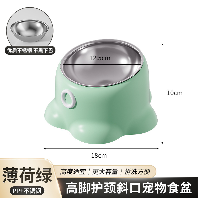 Verde menta con tazón de acero inoxidable