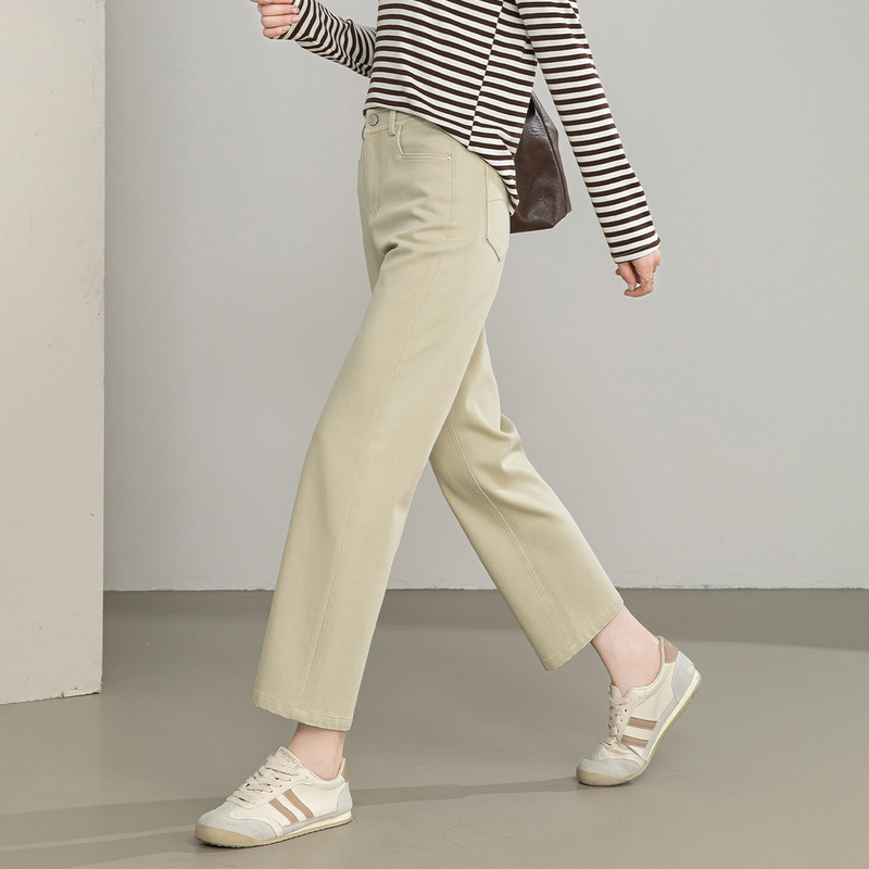 Xingge Narrow Straight-Leg Jeans for Women 2026 New Vintage High-Waisted Slimming Petite Autumn Wide-Leg Pants