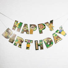 CF主题派对装饰拉旗 CS真人派对游戏拉花 happy birthday字母横幅