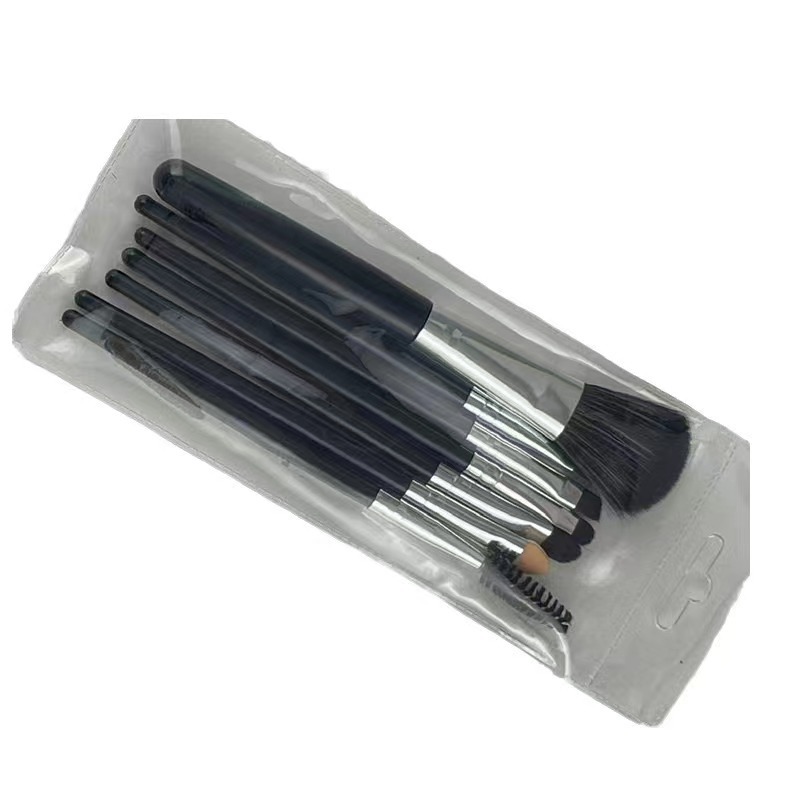 Nuevo negro 7 conjuntos de cepillo de maquillaje conjunto de cepillo de cejas de cepillo de cejas herramientas de maquillaje al por mayor en stock