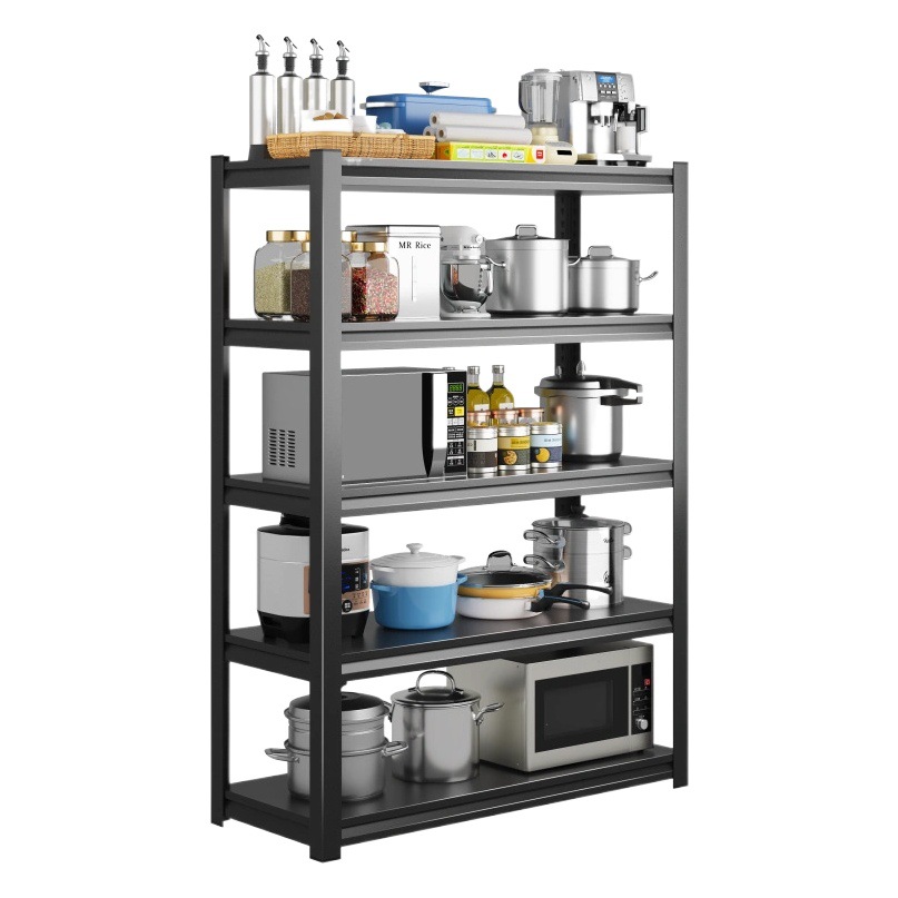移動可能なキッチン棚が床に落ちた多層収納棚電子レンジオーブン収納棚輪付き家庭用鉄棚