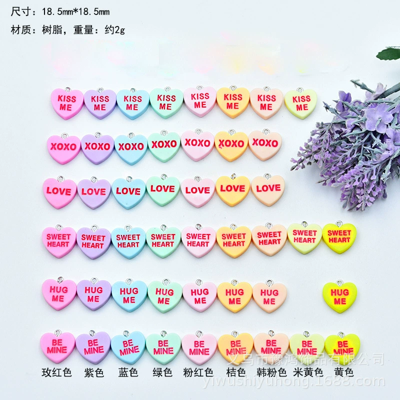 Кроссборд DIY аксессуары цветной смола английские буквы любовь BEMINE HUGME LOVE сережки-подвеска в форме сердца