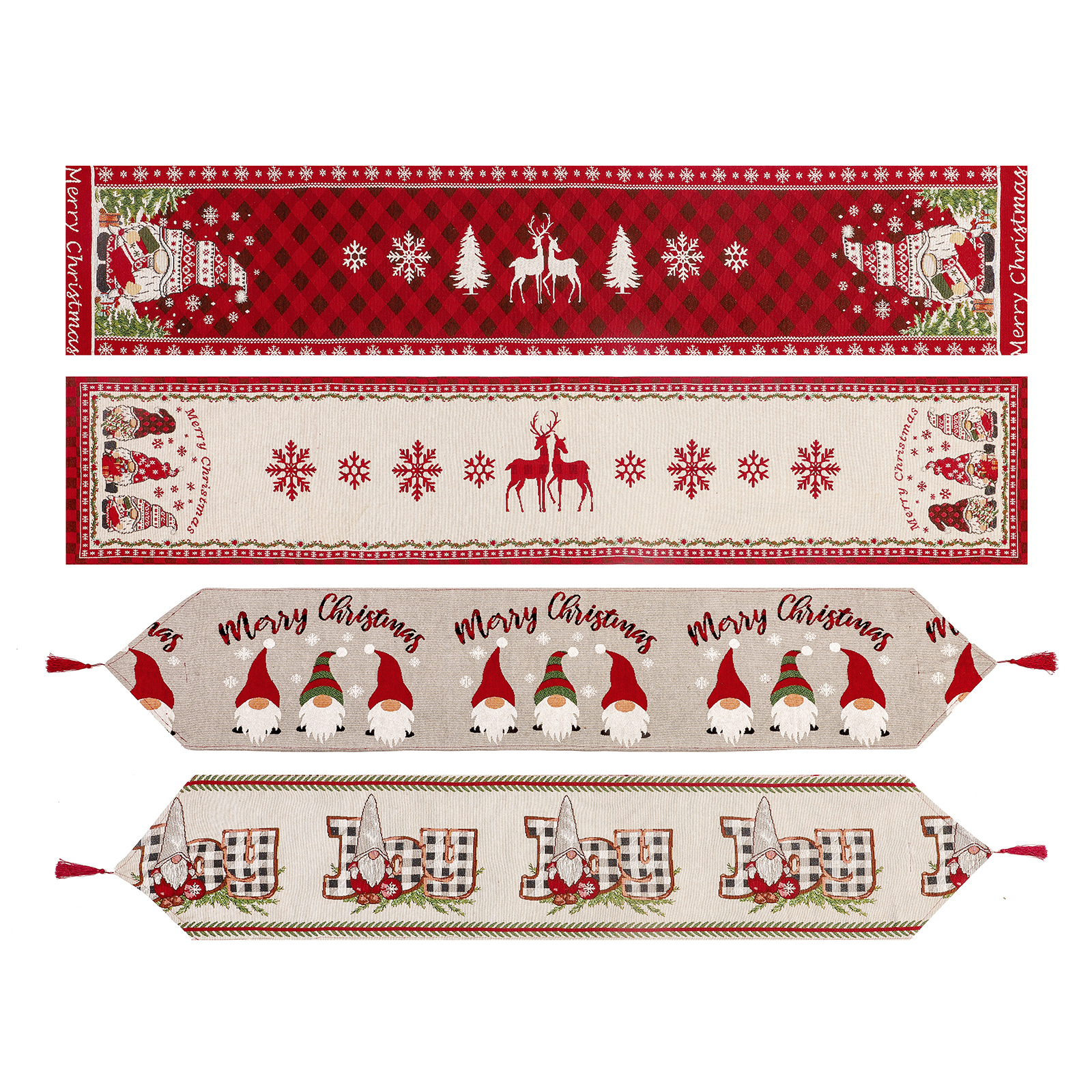 Neue Weihnachts-Tischfahne, gesichtsloser alter Mann, Tischfahne, garngefärbte Jacquard-Tischdecke, Weihnachtsdekoration_voghion.com