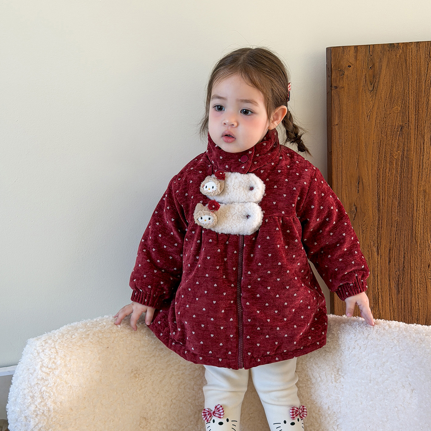 Ropa infantil de azúcar de pera, ropa de algodón para niñas, abrigo de invierno, ropa de algodón para niños, chaqueta de algodón para bebés calientes, ropa de bebé