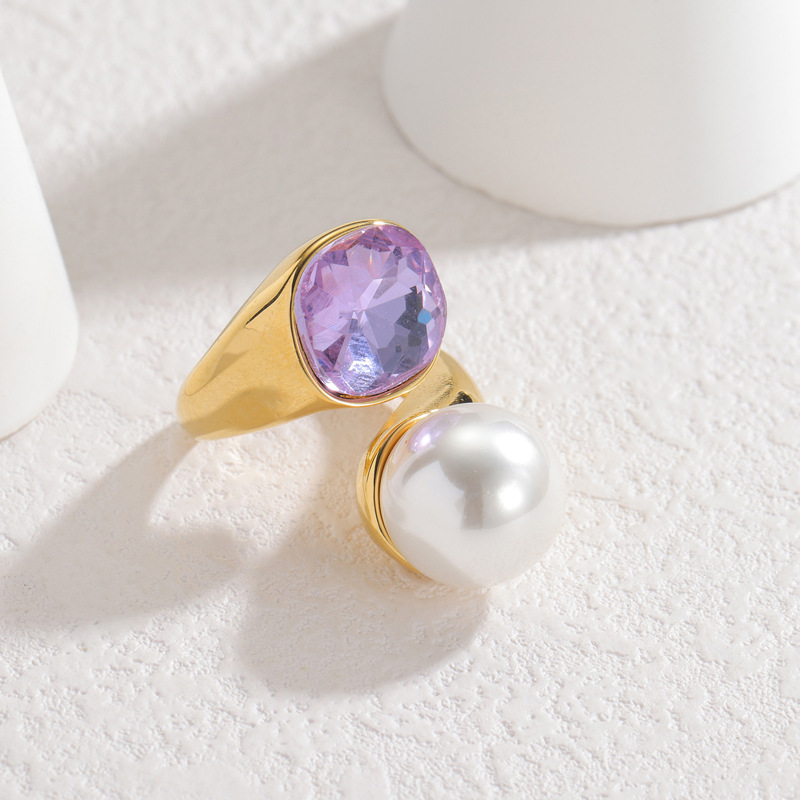 Anello donna in acciaio inox stile retrò francese con zircone_voghion.com