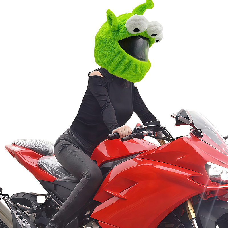 Funda protectora de casco divertida con personalidad de punto transfronterizo, máscara de ciclismo, accesorios de decoración de motocicleta, conejo, tiburón, tres ojos