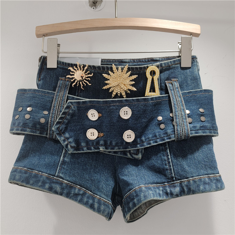 Pantalón Corto de Mezclilla Cintura Baja para Mujer