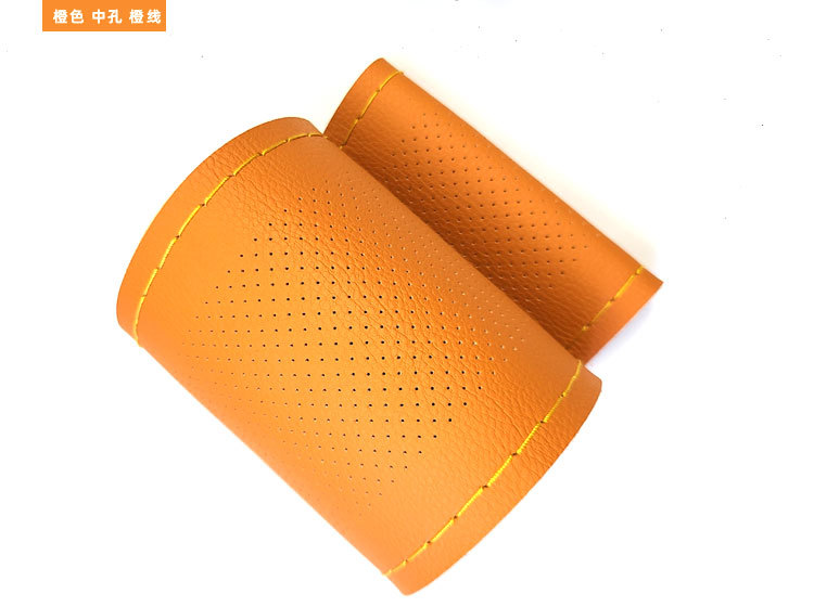 Neutral Middle Hole True Microfiber Leather Hand-Stitched Steering Wheel Cover Colorful Factory Direct Sales Supports Dropshipping Leather Car Handle Cover