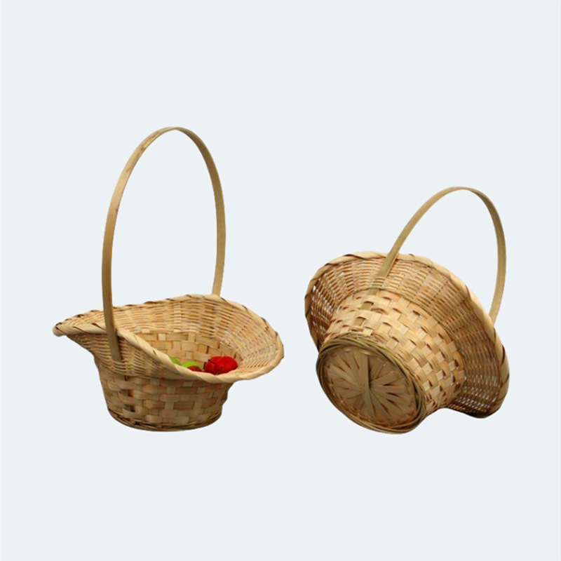 Canasta de Bambú con Asa de Bambú Hecha a Mano para Regalos Festivos image 5