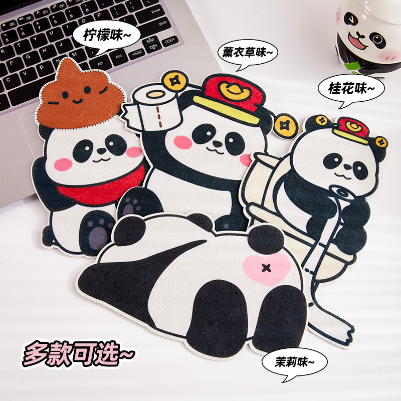 Cartoon panda inodoro desodorante pegatinas autoadhesivas para eliminar olores perfumados fieltro pegatinas de inodoro asiento pegatinas decorativas de dibujos animados