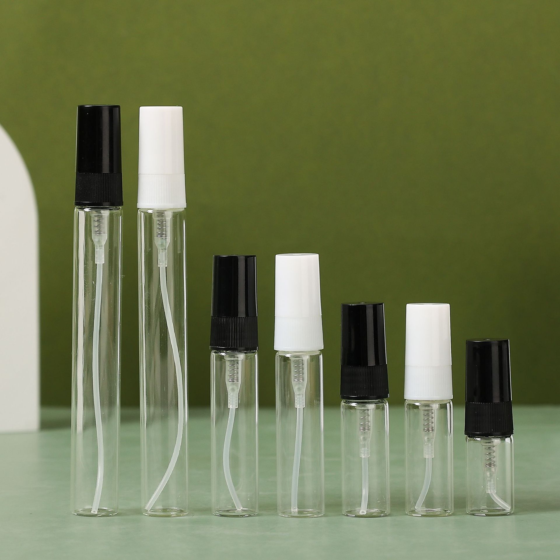 2ml / 3ml / 5ml / 10ml botella de spray de perfumes de vidrio transparente botella vacía muestra pequeña botella portátil