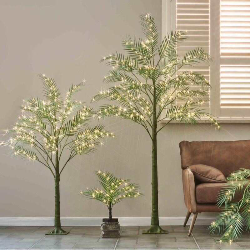 Warm light palm tree simulation plant tree with lamp fairy fairy lamp for outdoor family holiday summer decoration