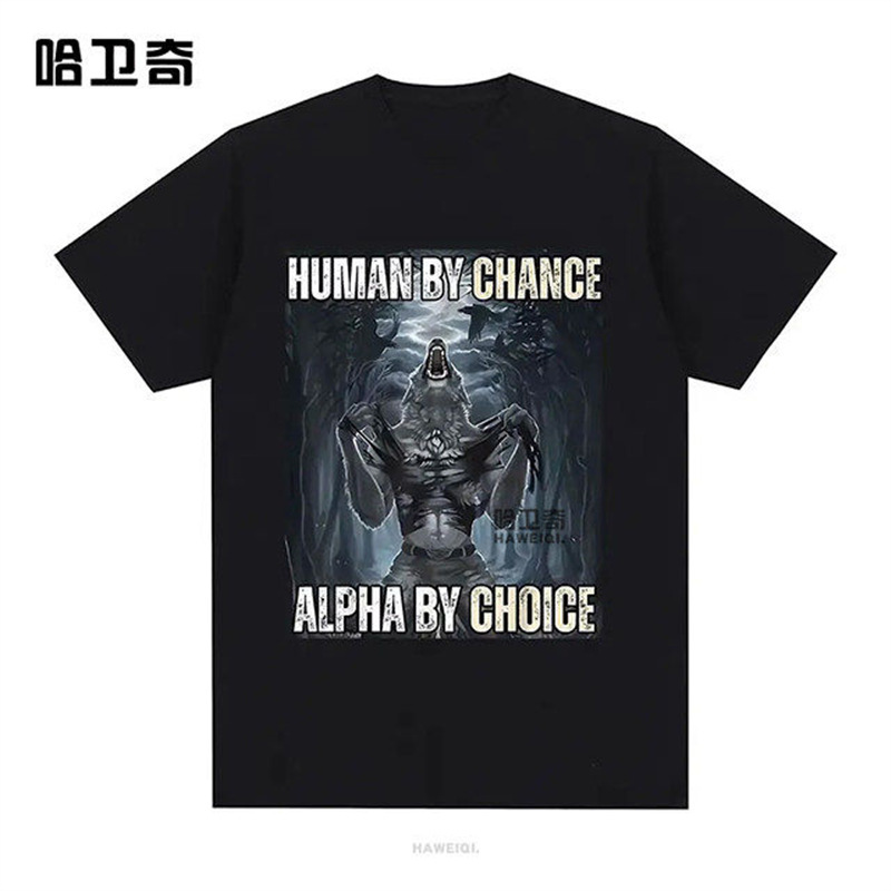 New Interesting Moonlight Wolf-Themed Casual Short-Sleeve T-Shirt for Men, Loose Street-Style Vintage Sitting Wolf Clothing New Interesting Moonlight Wolf-Themed Casual Short-Sleeve T-Shirt for Men, Loose Street-Style Vintage Sitting Wolf Clothing