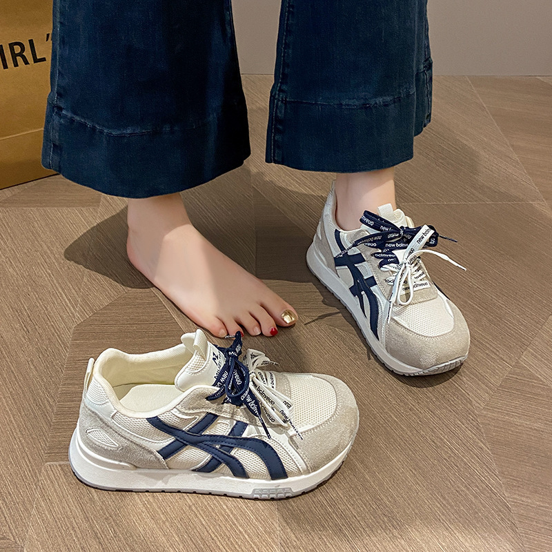 运动休闲丑萌大头老爹运动阿甘鞋女2025夏秋款软皮网面透气德训鞋|undefined