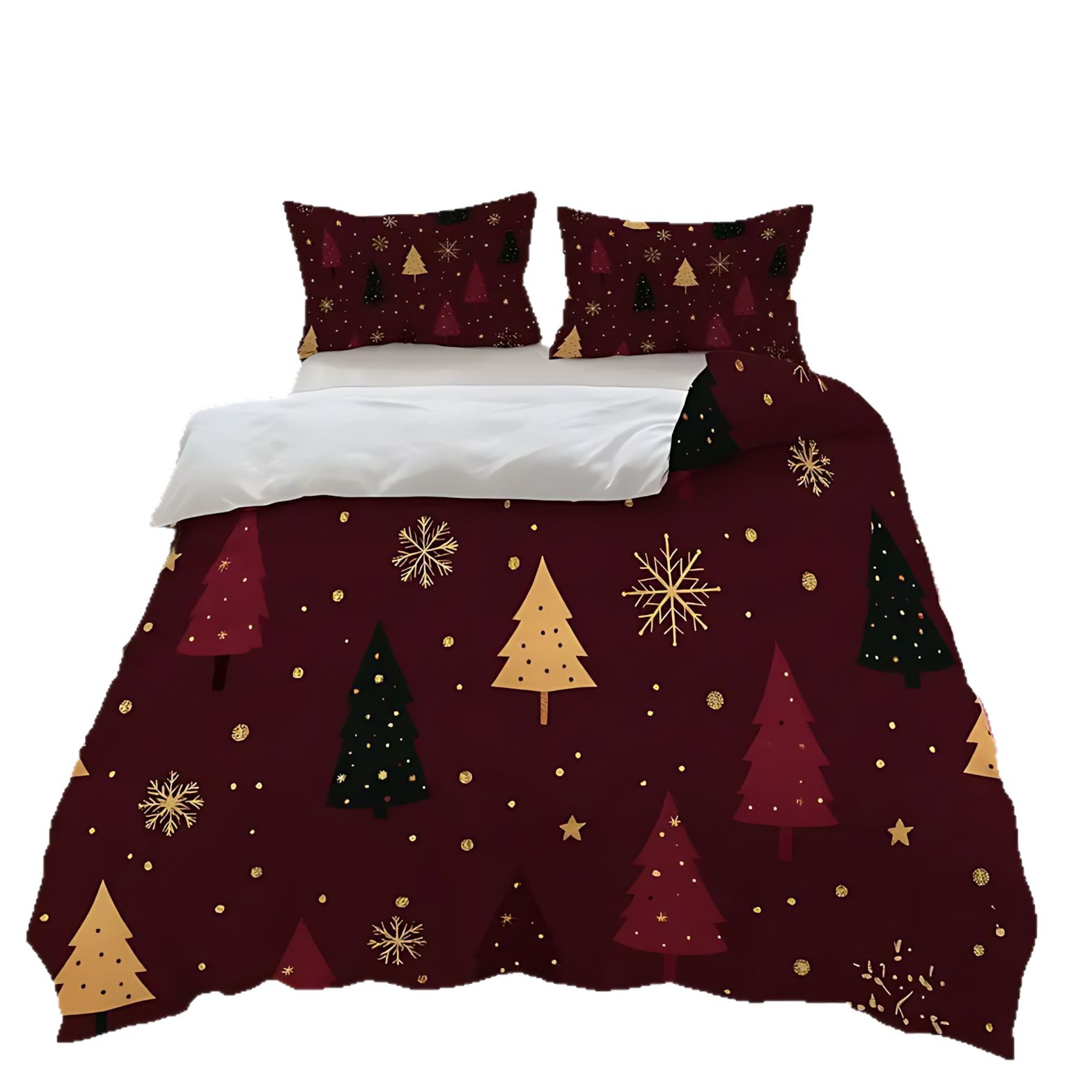 TEMU / JIT Amazon Cross-Border Christmas Theme HD Digital Printed Frosted Edredon Set Set