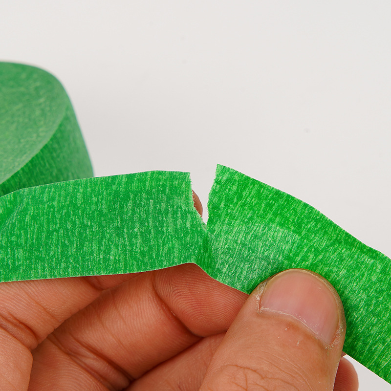 Exterior Wall High Viscosity Masking Paper Tape Paint Masking True Stone Paint Masking Paper Tape Green Color Separation Masking Paper