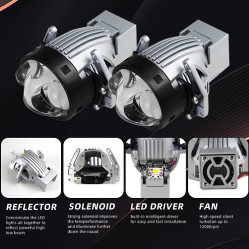 Lente láser doble, lente láser directa doble, lente de doble luz, luz de cerca y alta en un solo faro