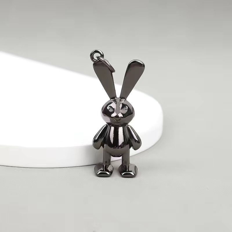ウサギの車のキーホルダーのペンダントの立体アニメのかわいい女性の牛革のキーチェーンの個性的なカップルのカバンのペンダント|undefined