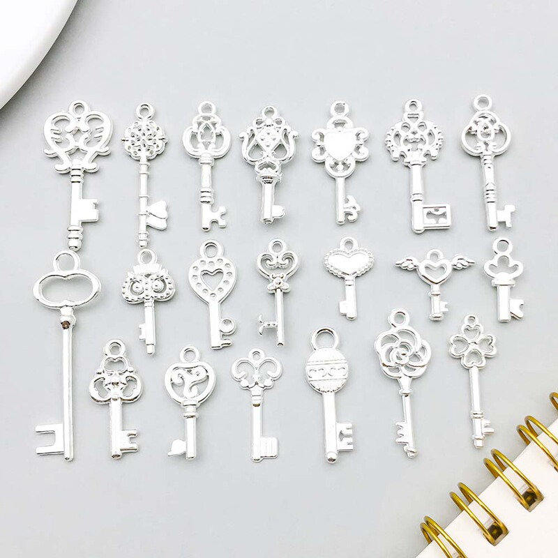 1 new bright silver alloy hollow love key series pendant pendant diy bracelet necklace accessories 1 new bright silver alloy hollow love key series pendant pendant diy bracelet necklace accessories