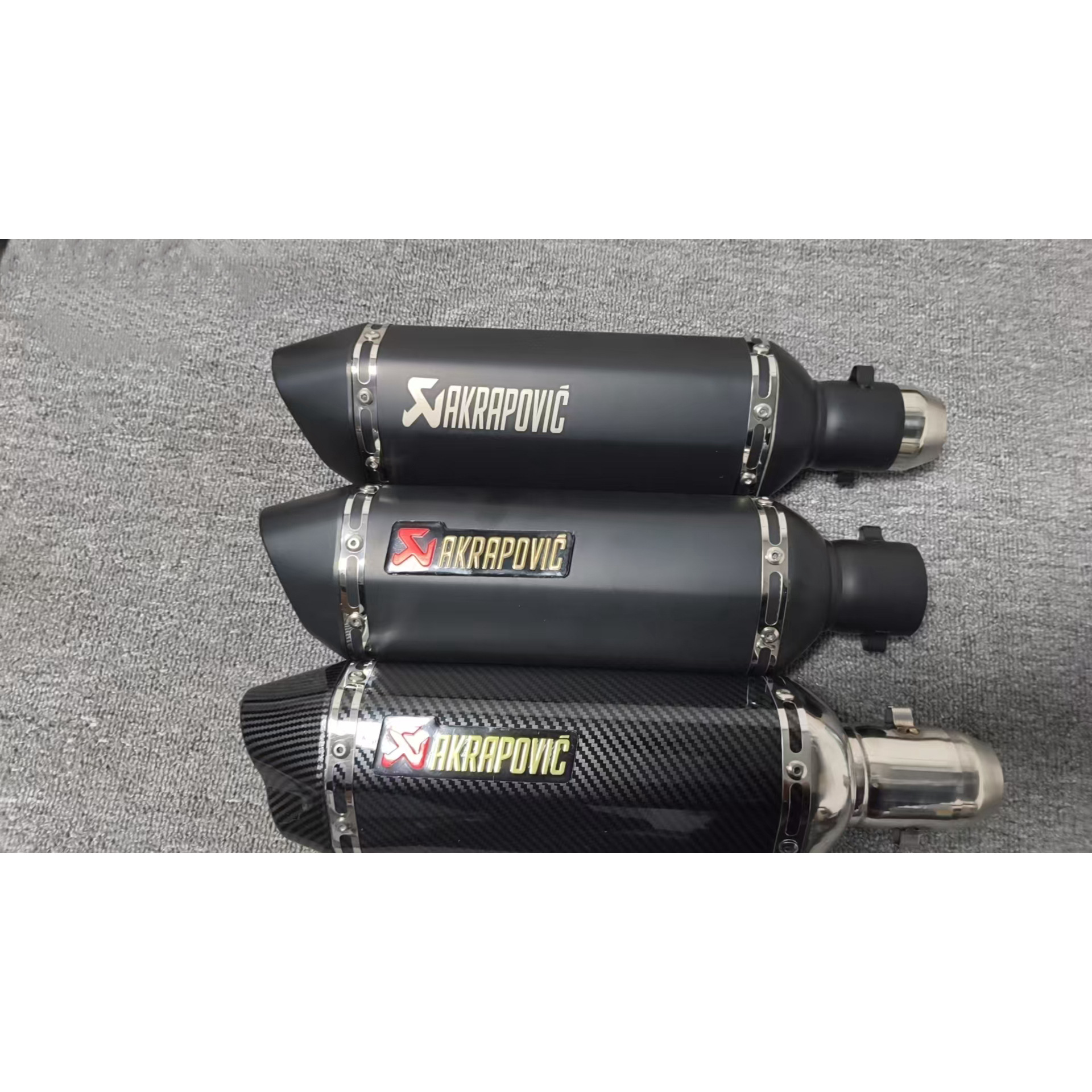 Motorcycle modified exhaust pipe for Kawasaki sportbike, full imitation large hexagonal exhaust, Scorpio stainless steel dual half blue large hexagonal