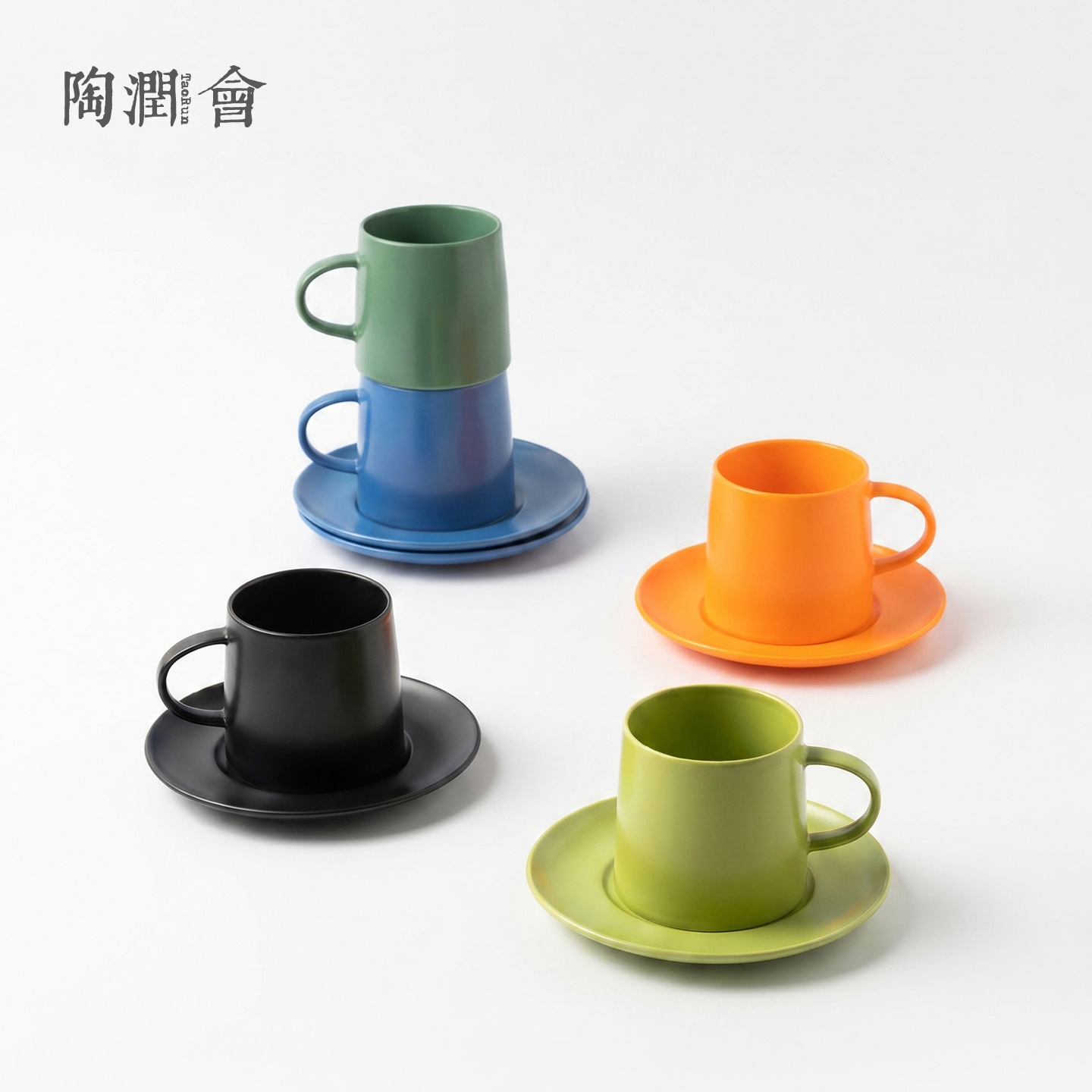 Taza de cerámica Juego de tazas y platillos de café británico, pruebas personalizadas, tazas de café en blanco y negro, porcelana blanca