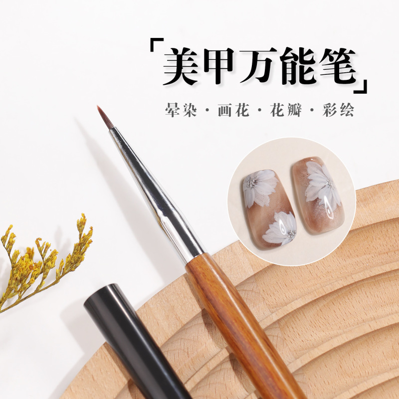 ネイルアートユニバーサルペン、ネイルアートブラシセット、ネイルサロン専用スマッジペイント花びらペイントフラワーライン多機能ペン|undefined