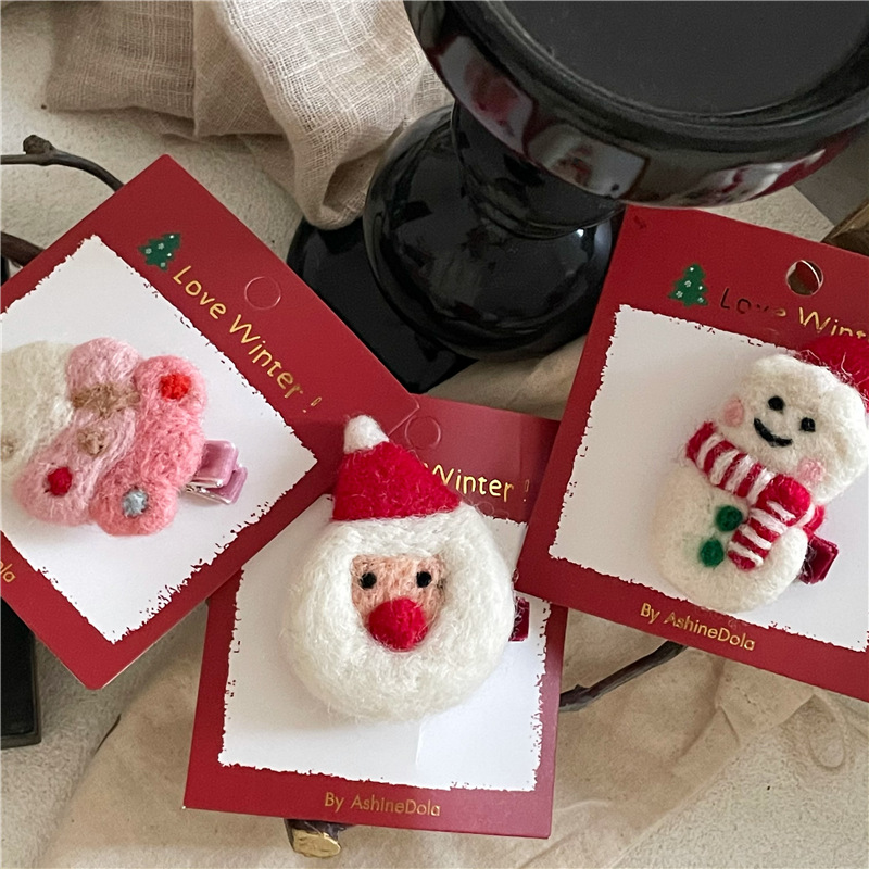 2023 Forcina Nuova Moda Carino Pupazzo di Neve Albero di Natale Vecchio Guanto Anatra Bocca Laterale Bang Clip_voghion.com
