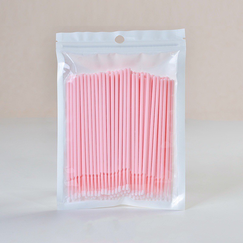 Micro Hisopos de Algodón Fino para Pestañas de Esponja Hidrofílica Cabeza Fina para Limpieza y Maquillaje de Pestañas