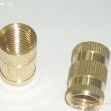 厂家直销 注塑铜螺母 铜镶嵌件 铜预埋件 直纹螺母 滚花螺母加工