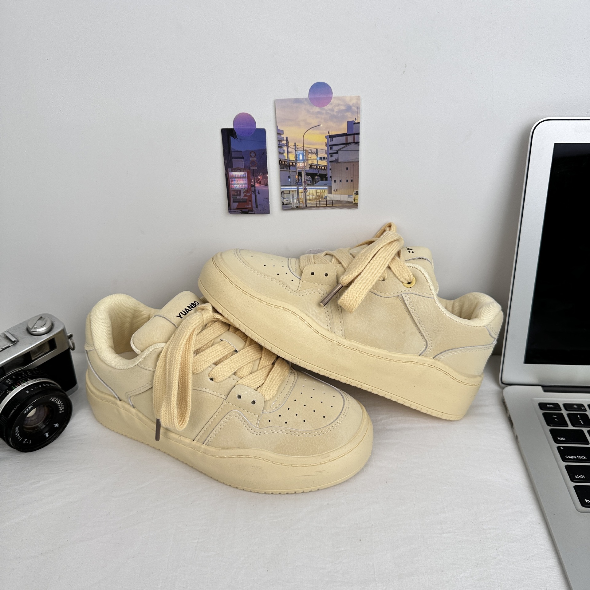 Far Wave 2025 Spring Student All-Match Shoes Tendencia Color sólido Estilo universitario Zapatos blancos Zapatos de lona coreanos para mujer
