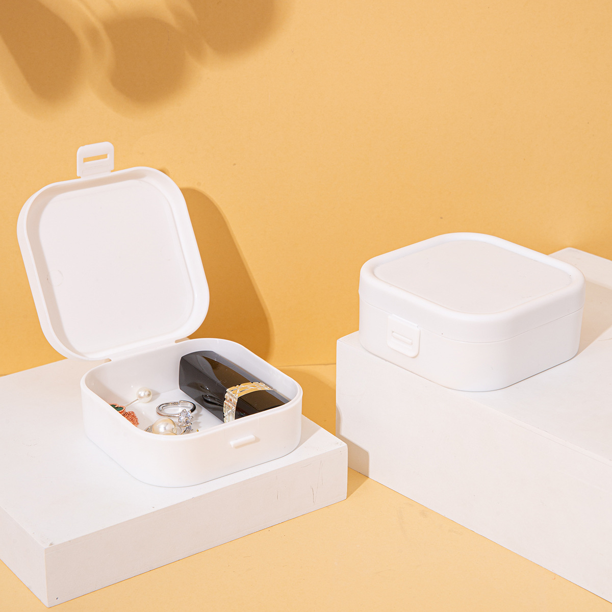 [empty box] cross-border jewelry storage box portable travel portable jewelry storage earrings necklace ring jewelry box