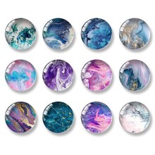 路昀饰品配件大理石纹时光宝石厂家批发diy圆形项链配饰玻璃贴片